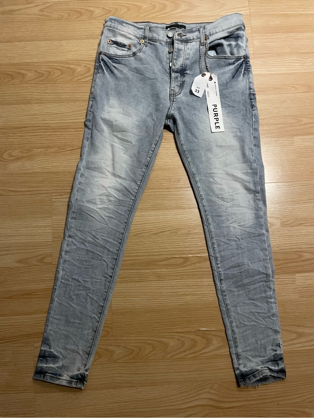 Purple Brand Men’s Light Blue Skinny Jeans - Size 33